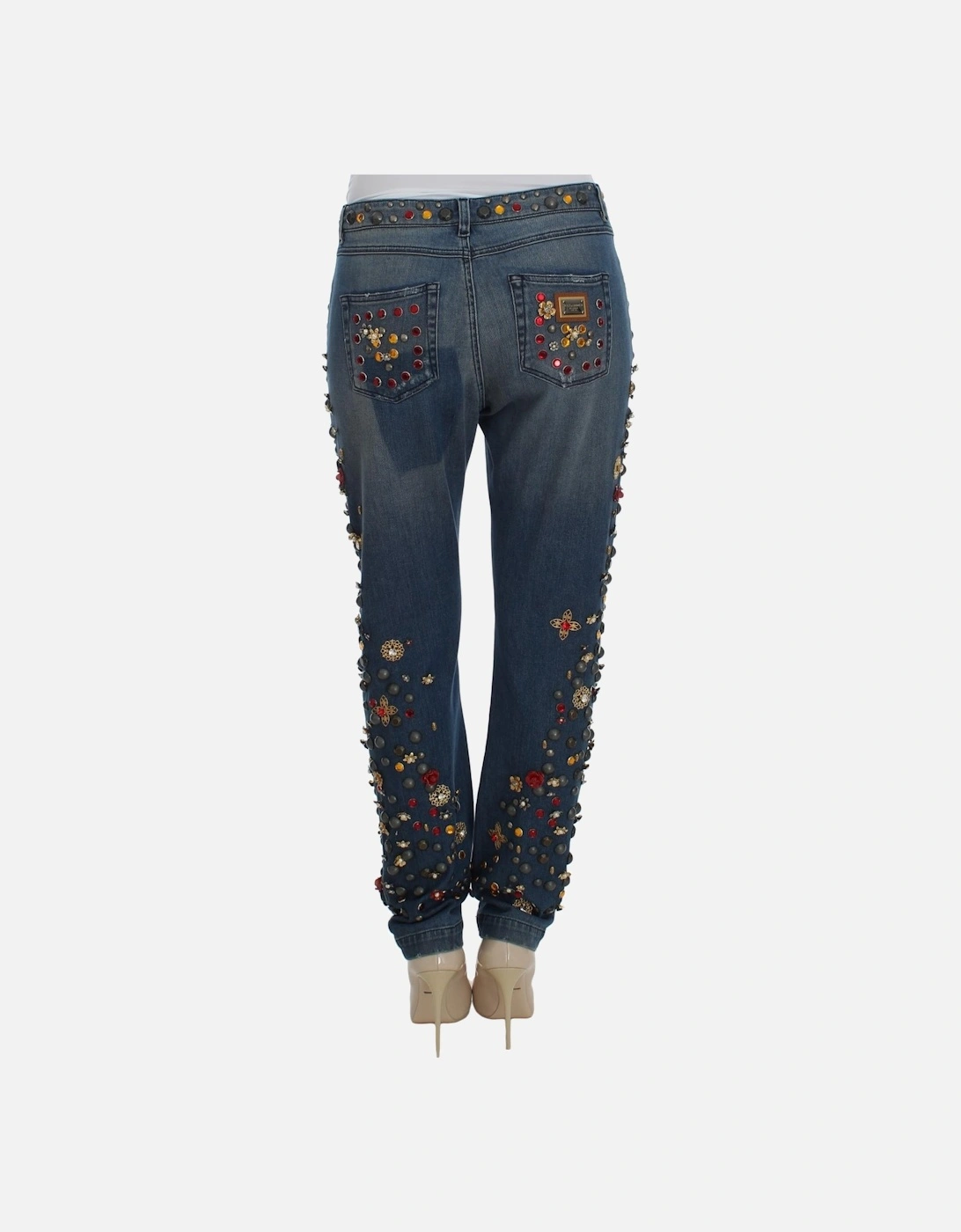 Boyfriend Jeans Embellished Style Women - Blue Jeans