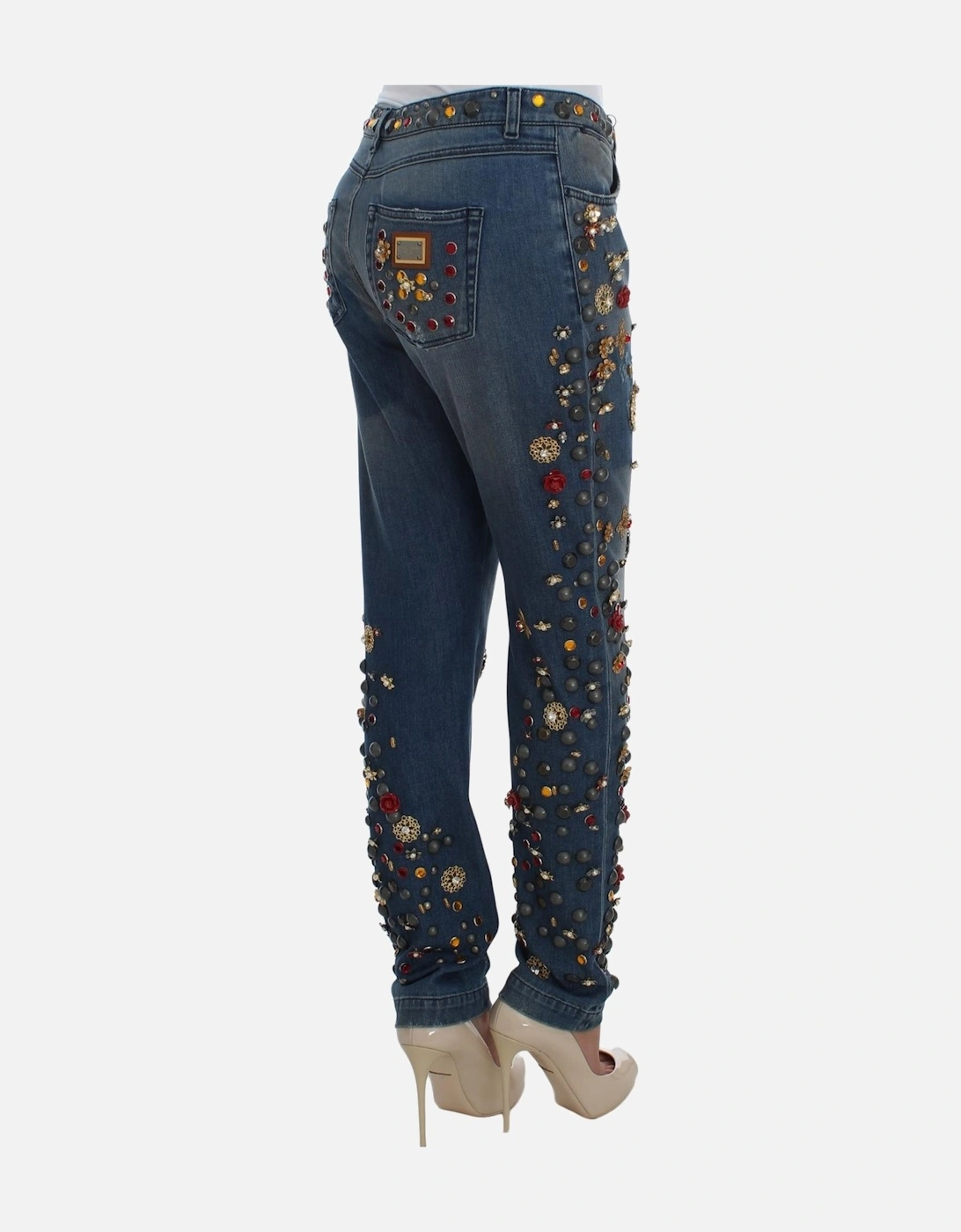 Boyfriend Jeans Embellished Style Women - Blue Jeans
