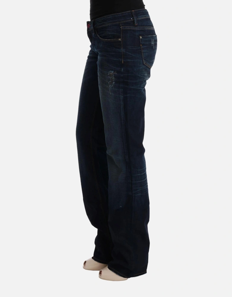 Regular Fit 100% Cotton Jeans with Zipper Fly Women - Blue Jeans