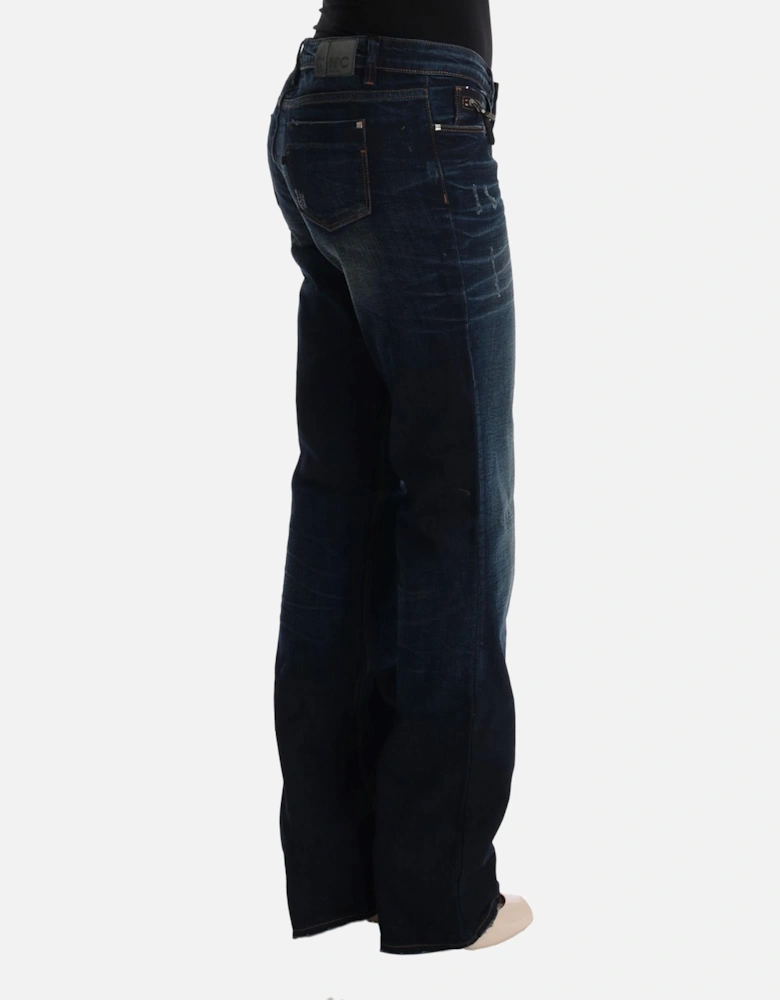 Regular Fit 100% Cotton Jeans with Zipper Fly Women - Blue Jeans