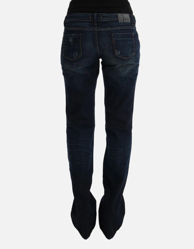 Regular Fit 100% Cotton Jeans with Zipper Fly Women - Blue Jeans