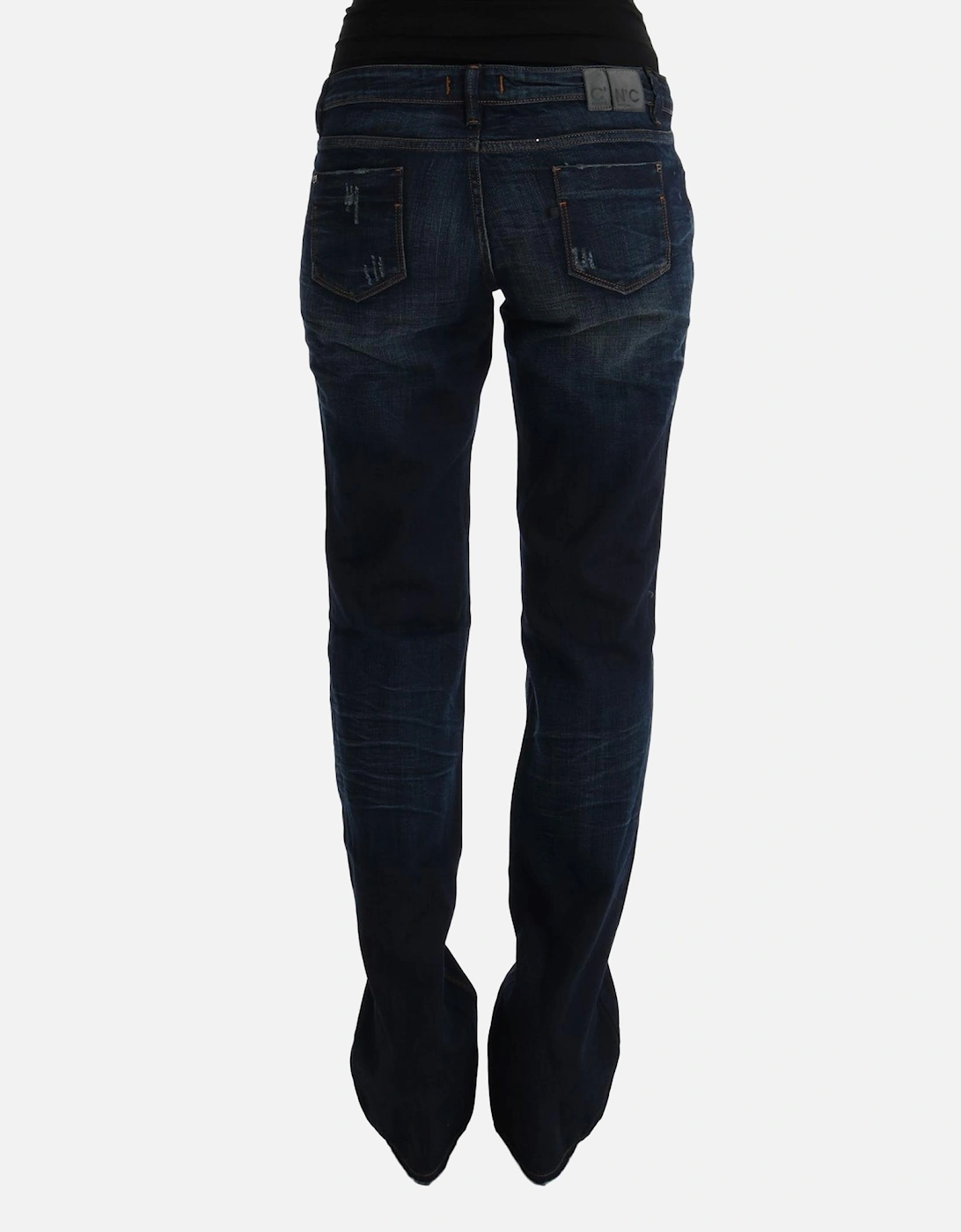 Regular Fit 100% Cotton Jeans with Zipper Fly Women - Blue Jeans