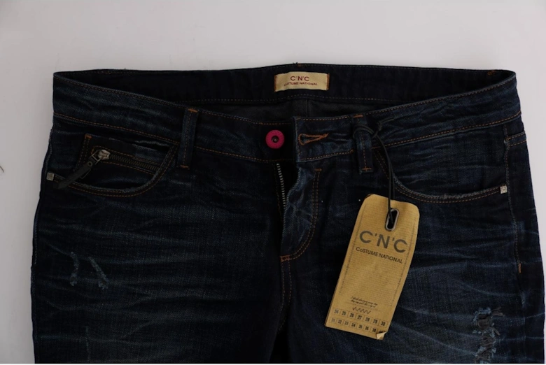 Regular Fit 100% Cotton Jeans with Zipper Fly Women - Blue Jeans