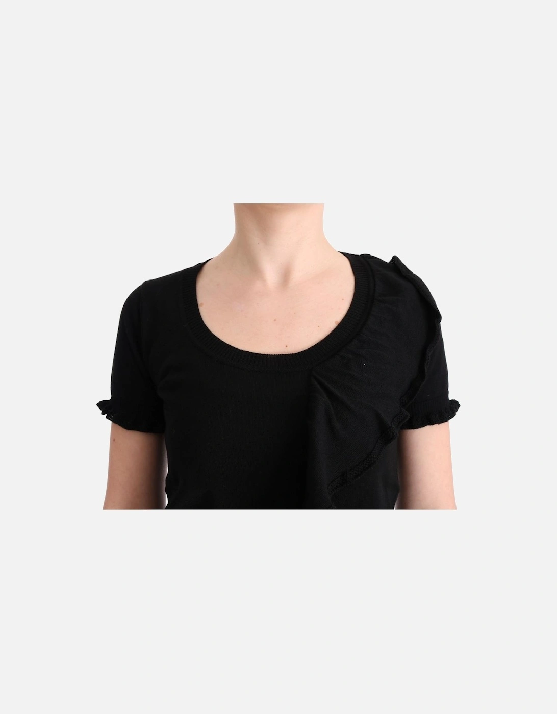 Lana Wool Black T-Shirt Top Women