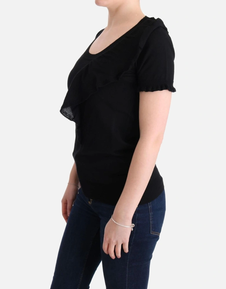 Lana Wool Black T-Shirt Top Women