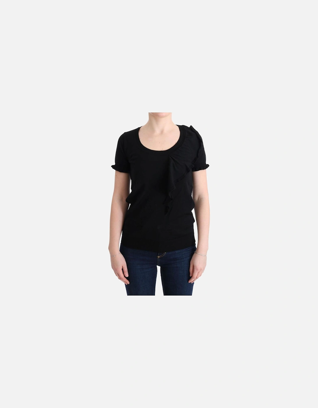 Lana Wool Black T-Shirt Top Women, 7 of 6