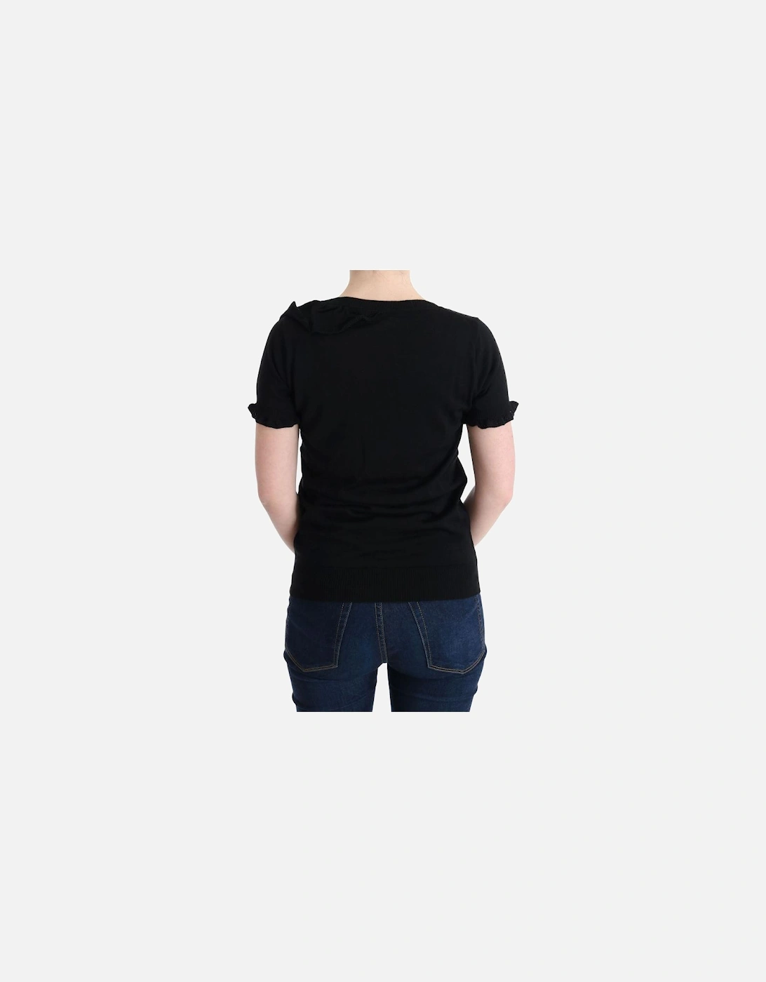 Lana Wool Black T-Shirt Top Women