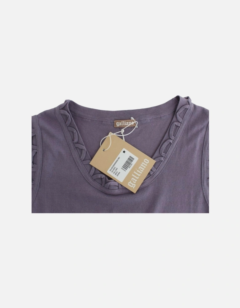Knee Length Cotton Dress with Logo Details Women - Purple Dresses