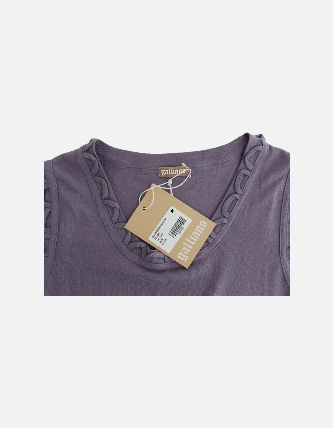 Knee Length Cotton Dress with Logo Details Women - Purple Dresses