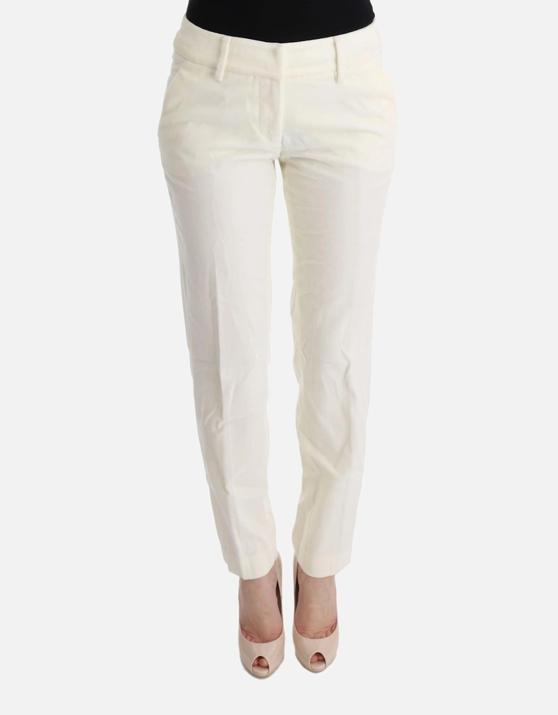 Regular Fit Cotton-Blend Pants Women - White Jeans, 7 of 6