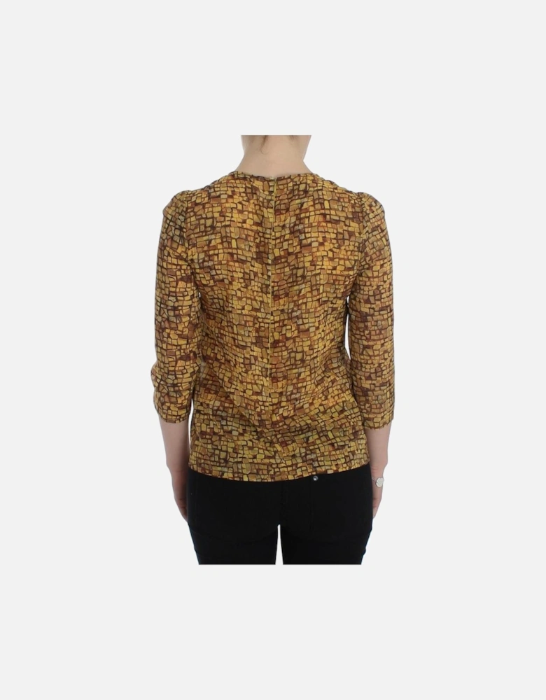 Dolce Gabbana Mosaic Blouse 34 Sleeve Women - Multicolor T-Shirts