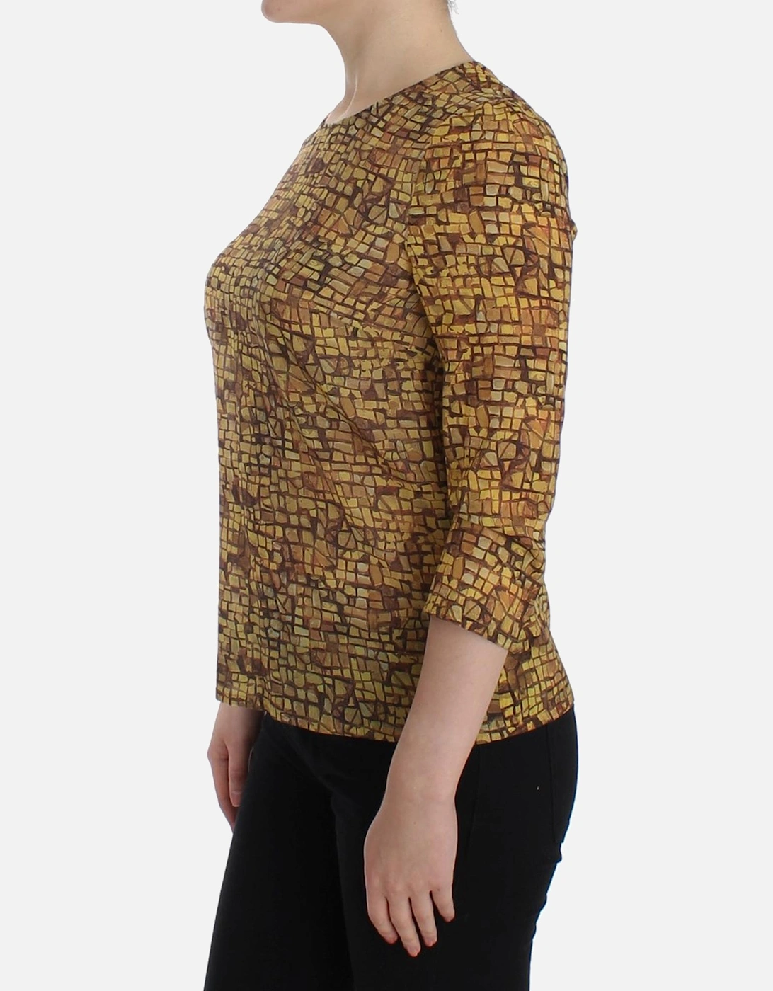 Dolce Gabbana Mosaic Blouse 34 Sleeve Women - Multicolor T-Shirts