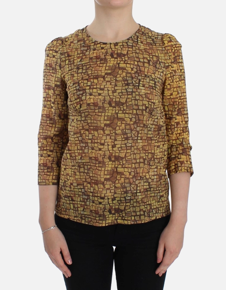 Dolce Gabbana Mosaic Blouse 34 Sleeve Women - Multicolor T-Shirts