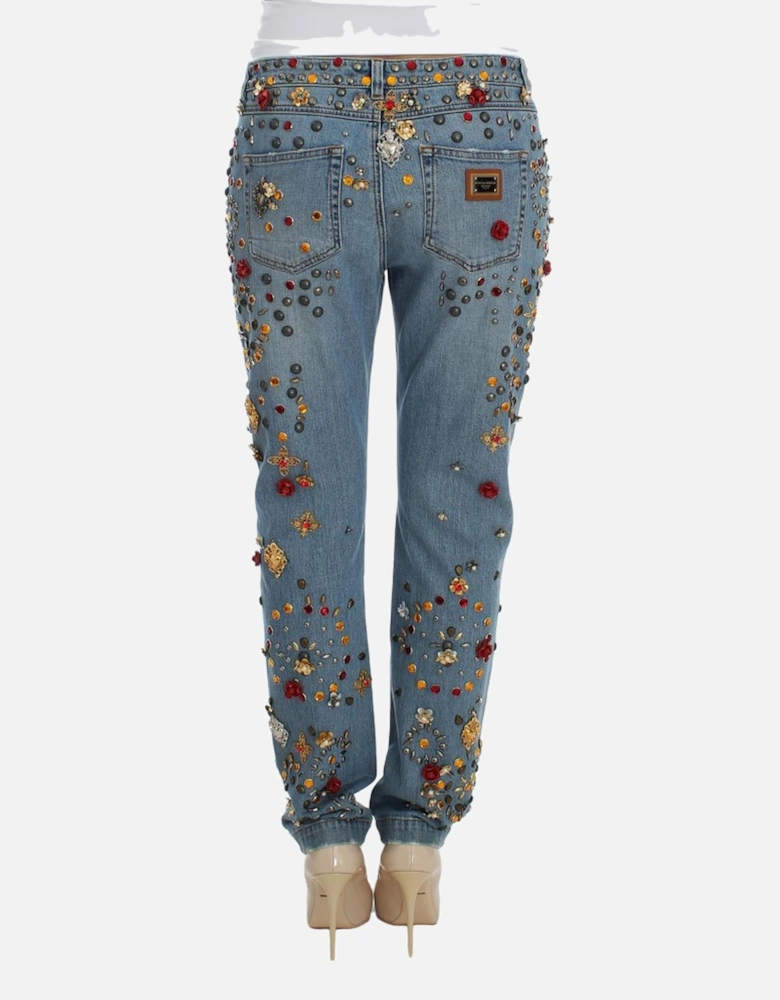 Dolce Gabbana Crystal Jeans Embellished Denim Women - Blue Jeans