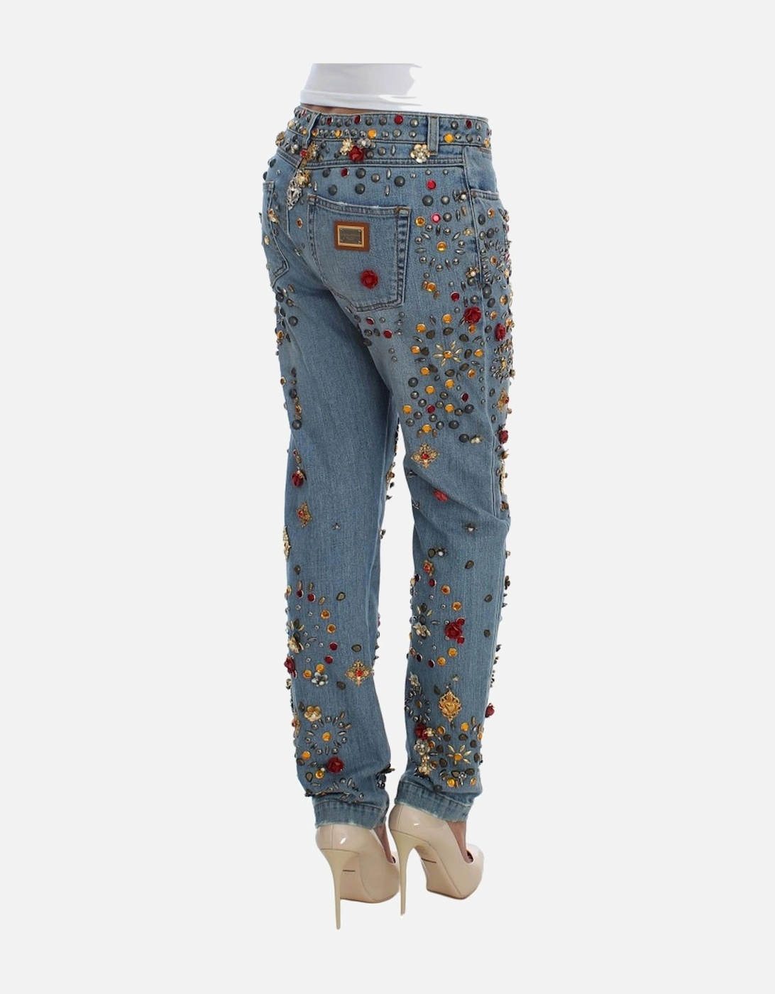 Dolce Gabbana Crystal Jeans Embellished Denim Women - Blue Jeans