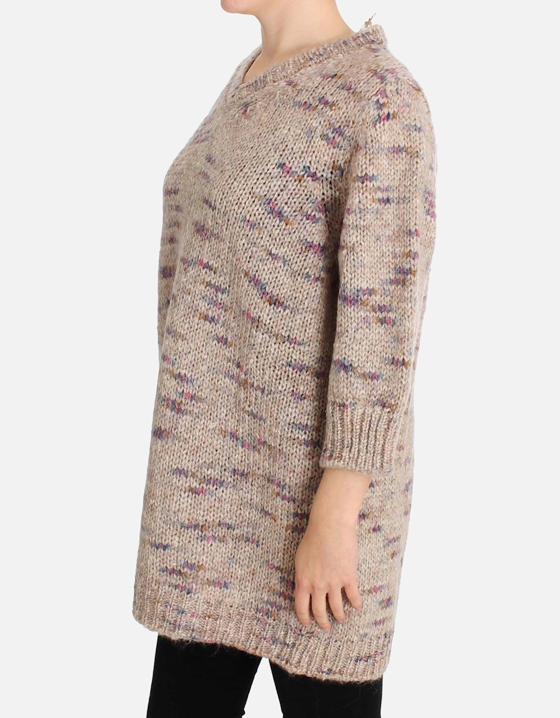 Multicolor Knitwear Pullover Sweater Women - Beige