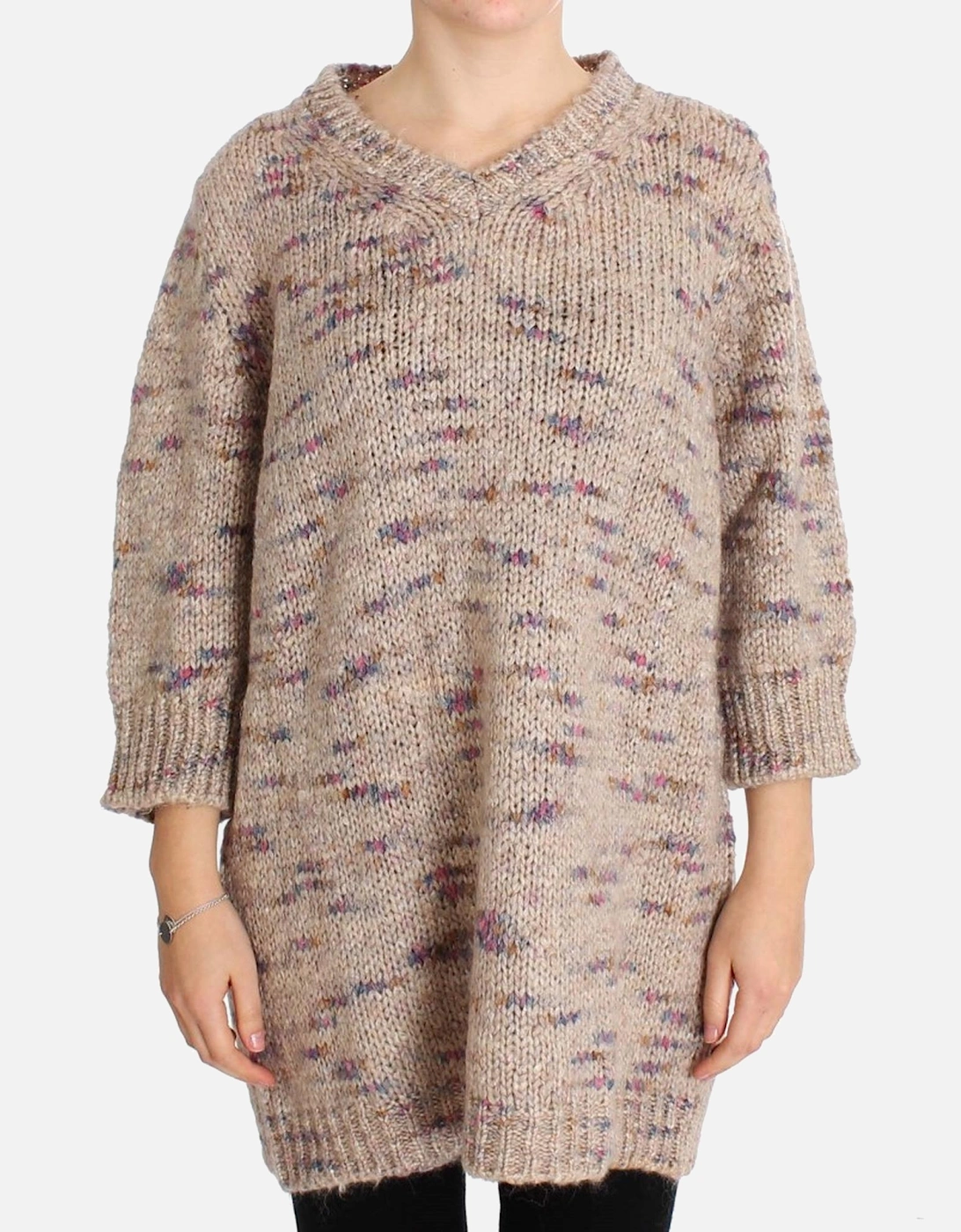 Multicolor Knitwear Pullover Sweater Women - Beige, 7 of 6