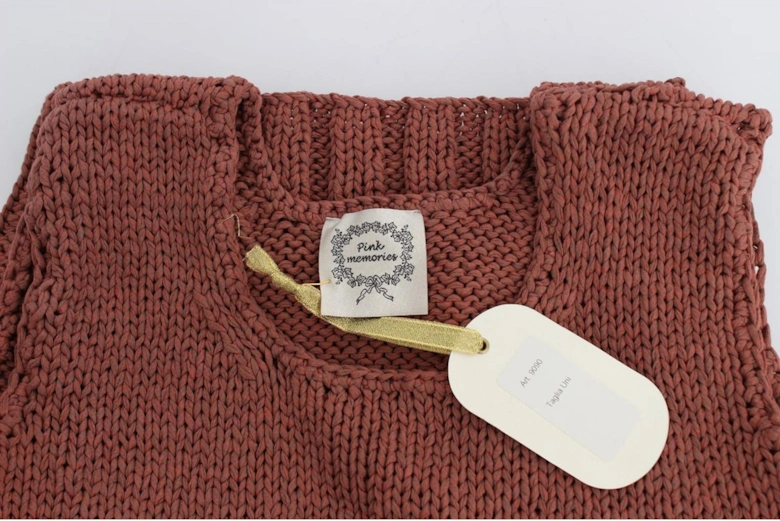 Knitted Cotton Blend Sleeveless Vest Sweater Women - Red