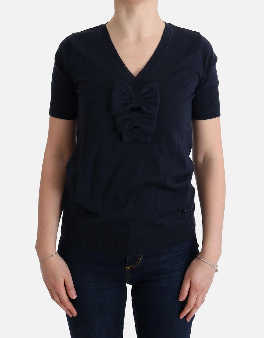100% Lana Wool T-Shirt Top Women - Blue, 7 of 6