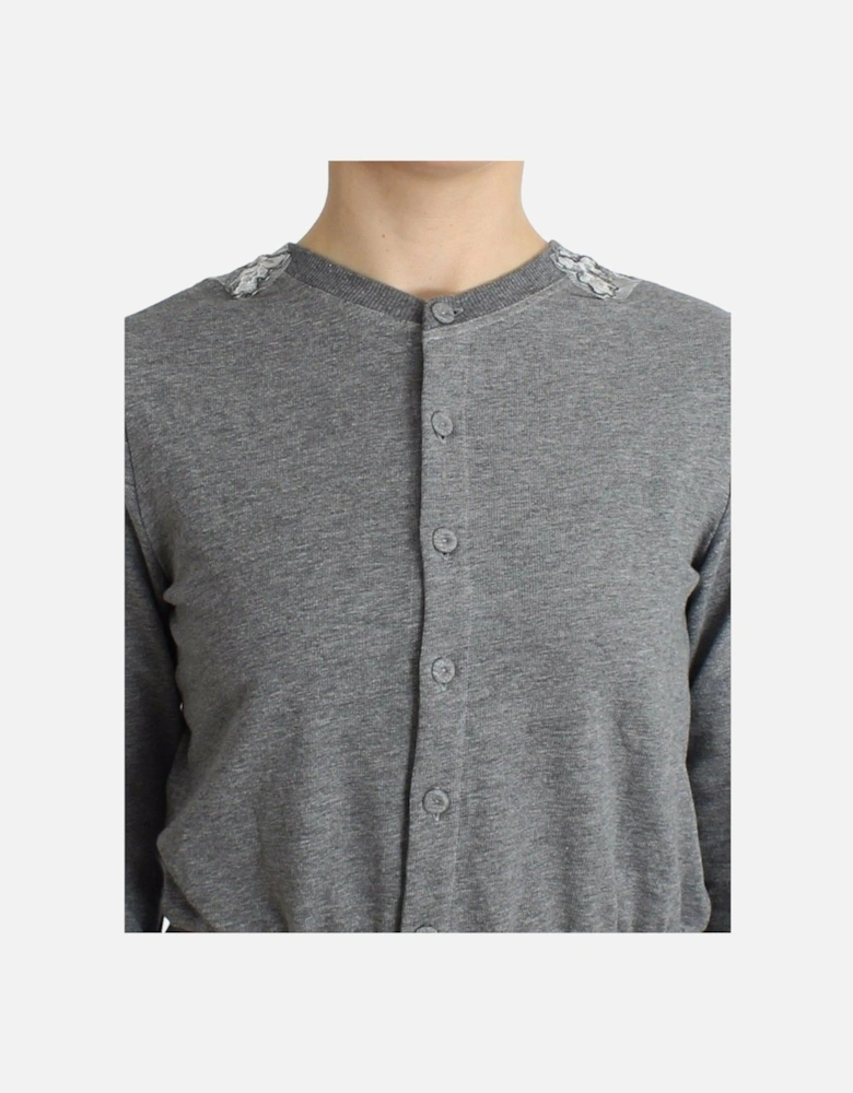 Cropped Cardigan Long Sleeve Knitwear Women - Gray Sweaters