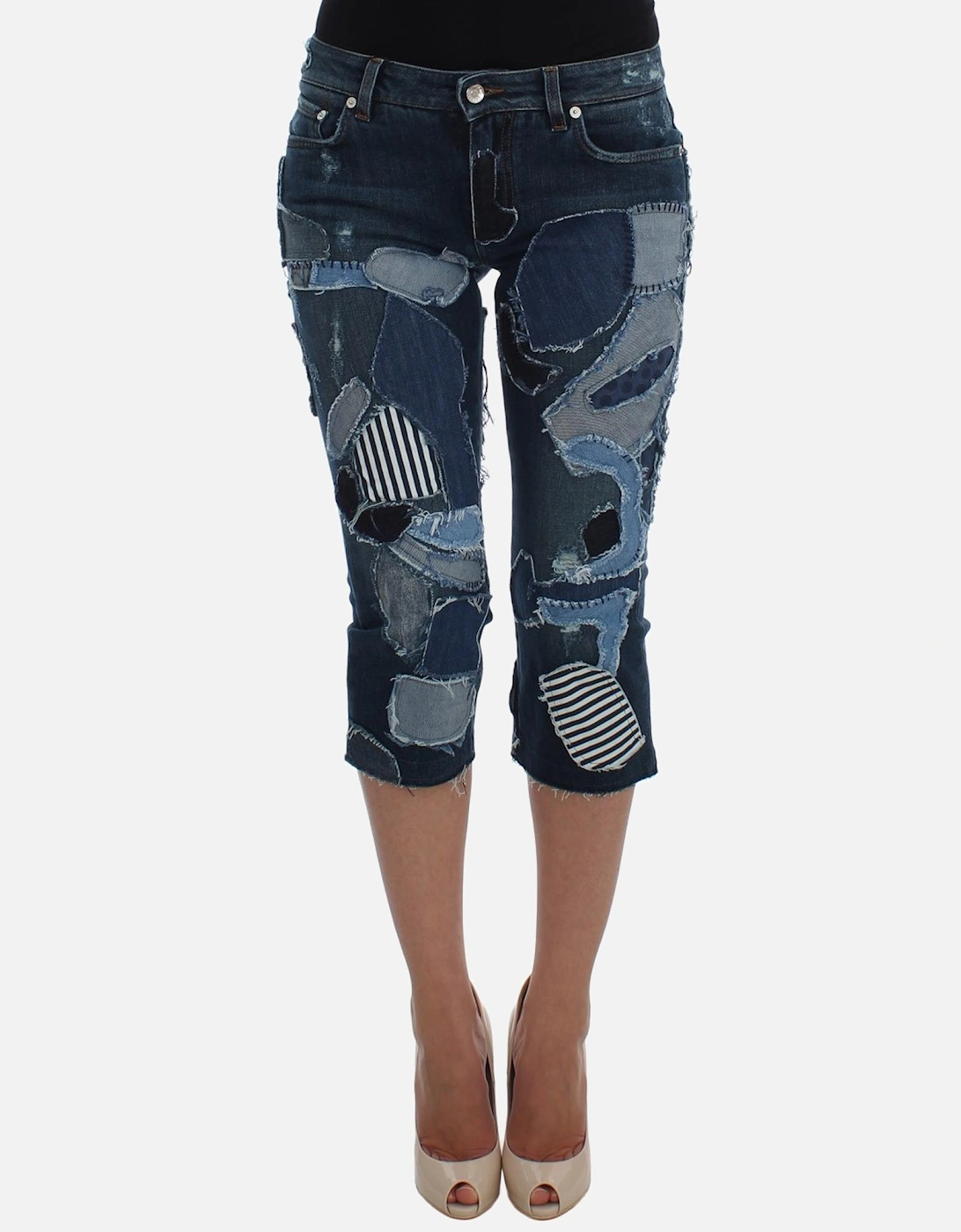Dolce Gabbana Patchwork Denim Shorts Women - Blue, 7 of 6