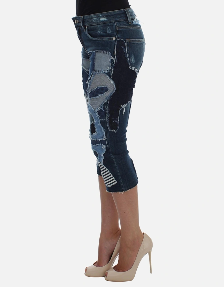 Dolce Gabbana Patchwork Denim Shorts Women - Blue