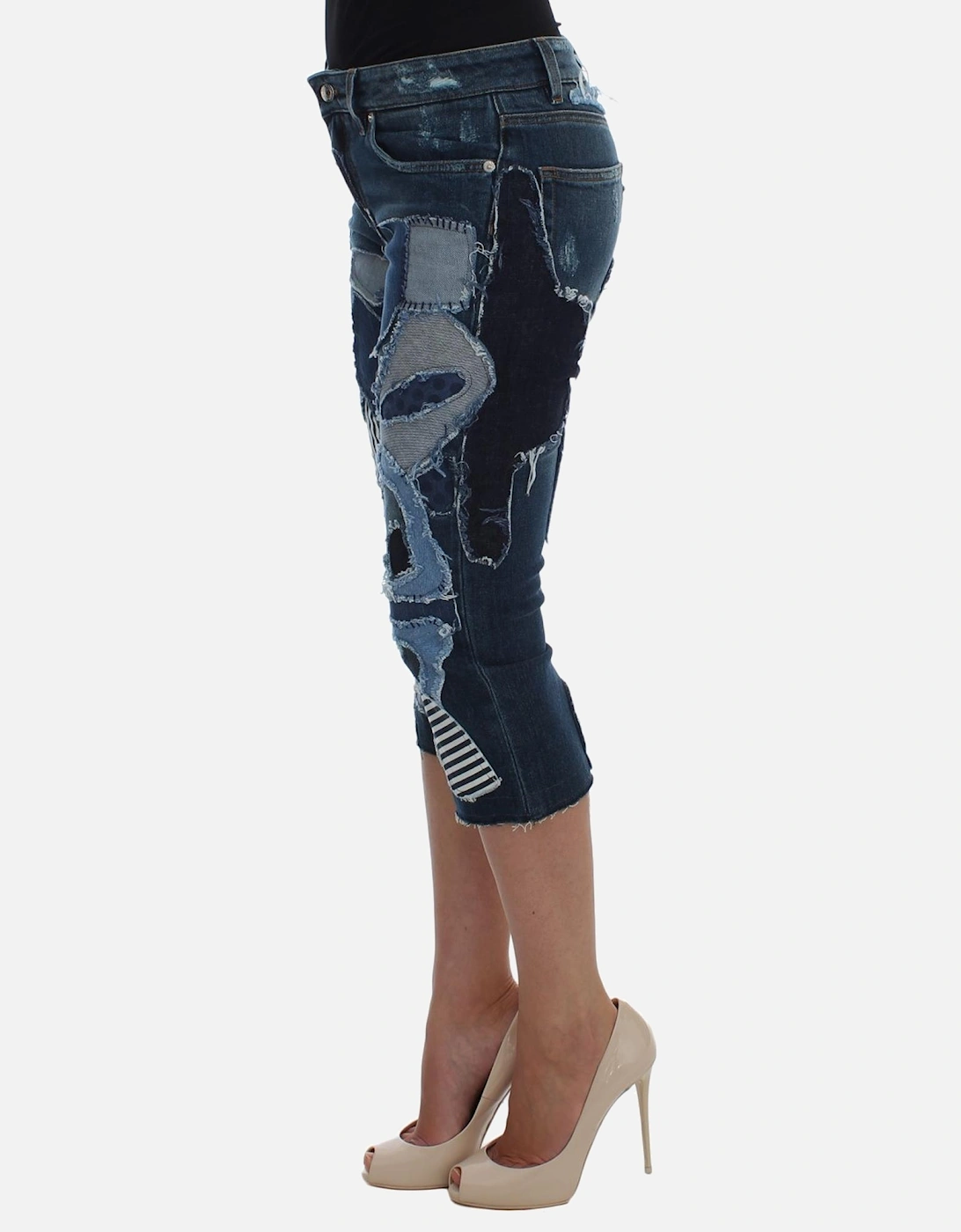Dolce Gabbana Patchwork Denim Shorts Women - Blue