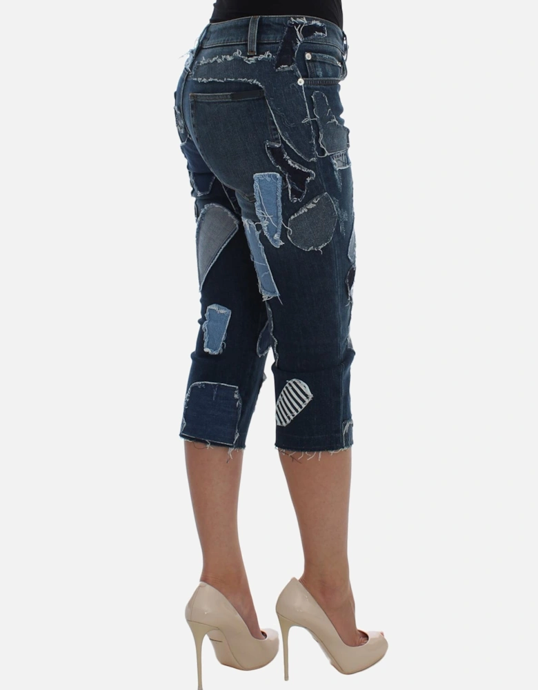 Dolce Gabbana Patchwork Denim Shorts Women - Blue