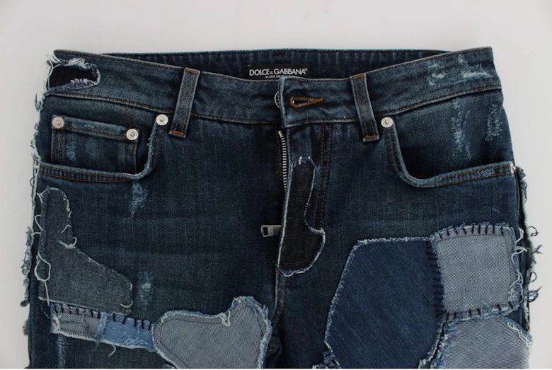 Dolce Gabbana Patchwork Denim Shorts Women - Blue
