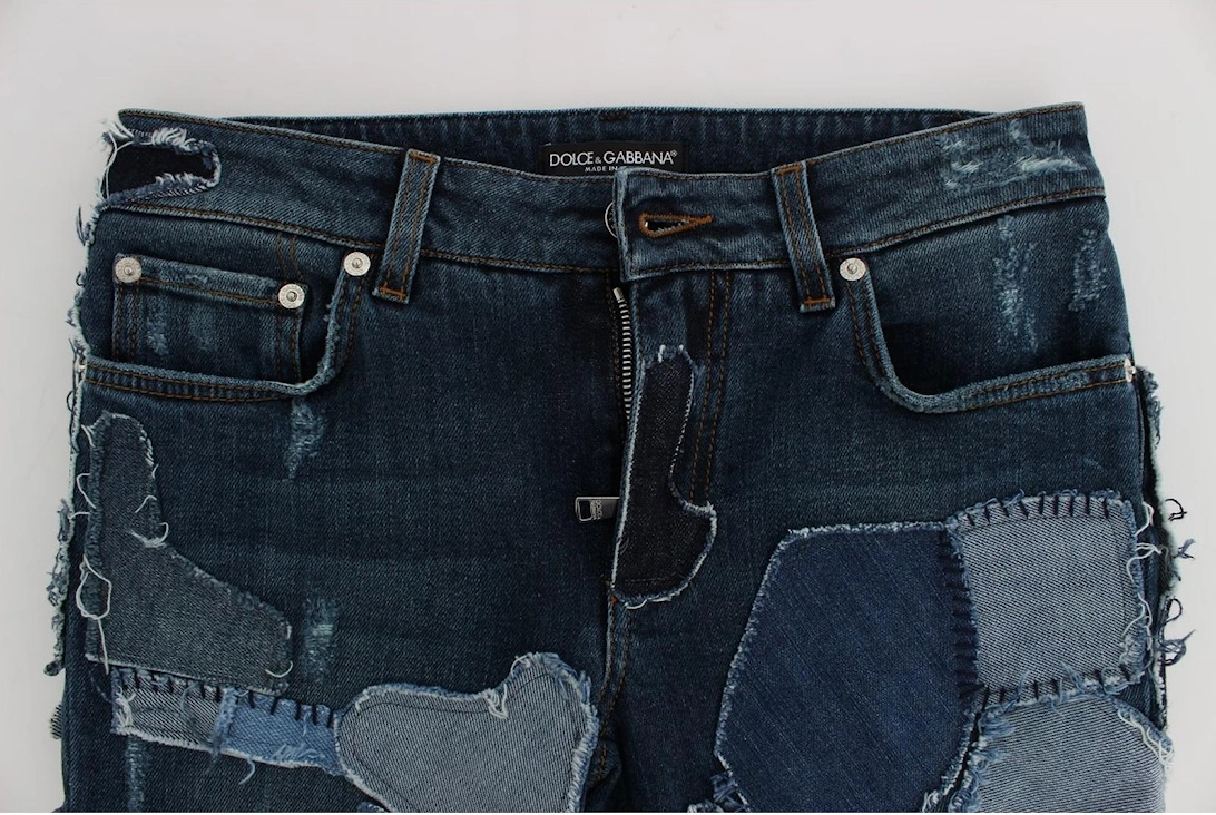 Dolce Gabbana Patchwork Denim Shorts Women - Blue