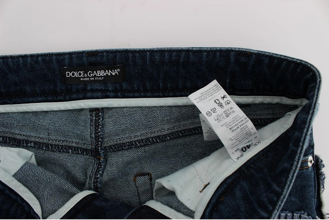 Dolce Gabbana Patchwork Denim Shorts Women - Blue