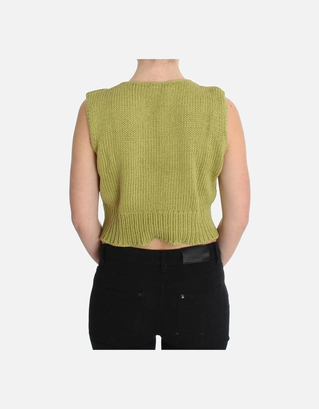 Knit Sleeveless Vest Casual VNeck Women - Green Sweaters