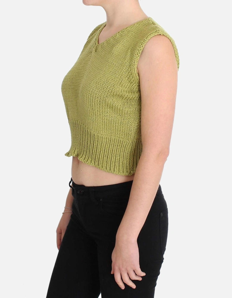 Knit Sleeveless Vest Casual VNeck Women - Green Sweaters