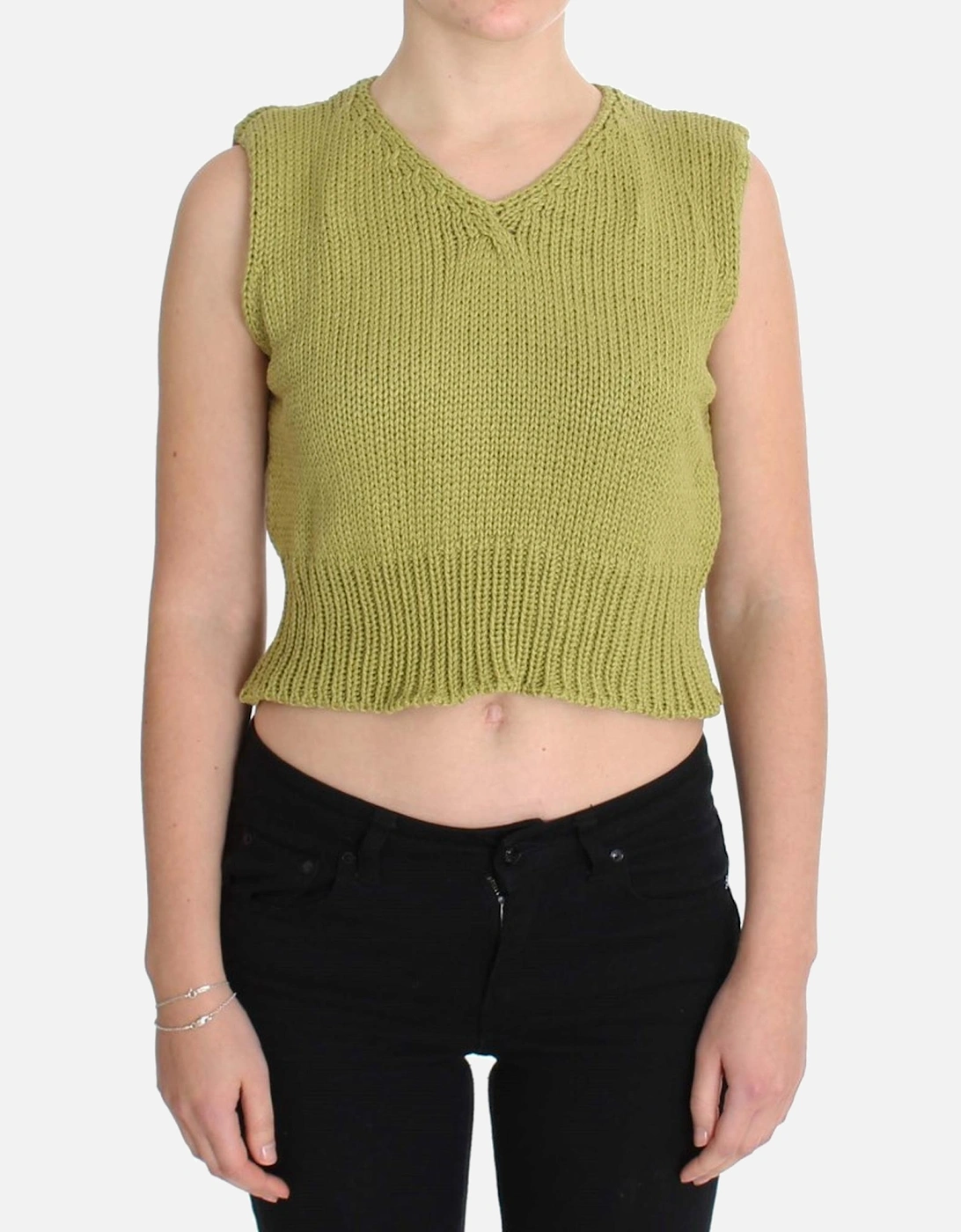 Knit Sleeveless Vest Casual VNeck Women - Green Sweaters, 7 of 6