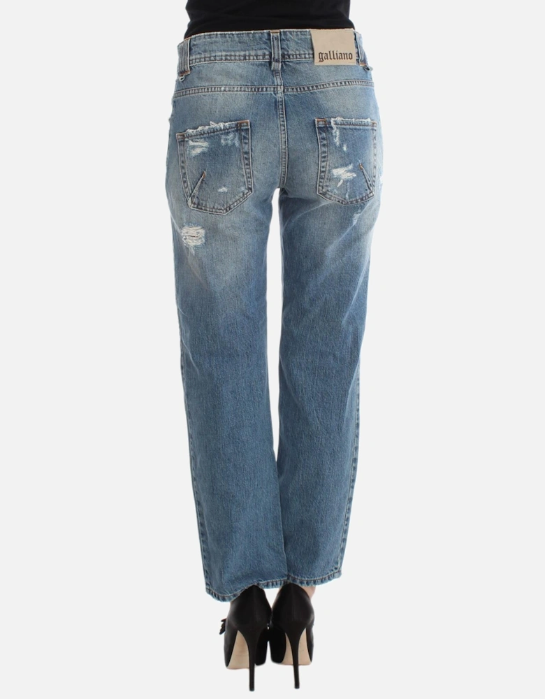 Boyfriend Jeans Ripped Denim Distressed Women - Blue Jeans