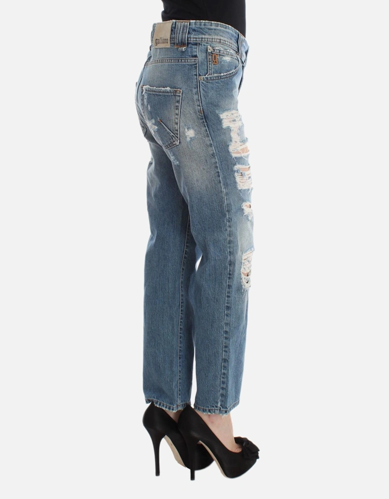 Boyfriend Jeans Ripped Denim Distressed Women - Blue Jeans