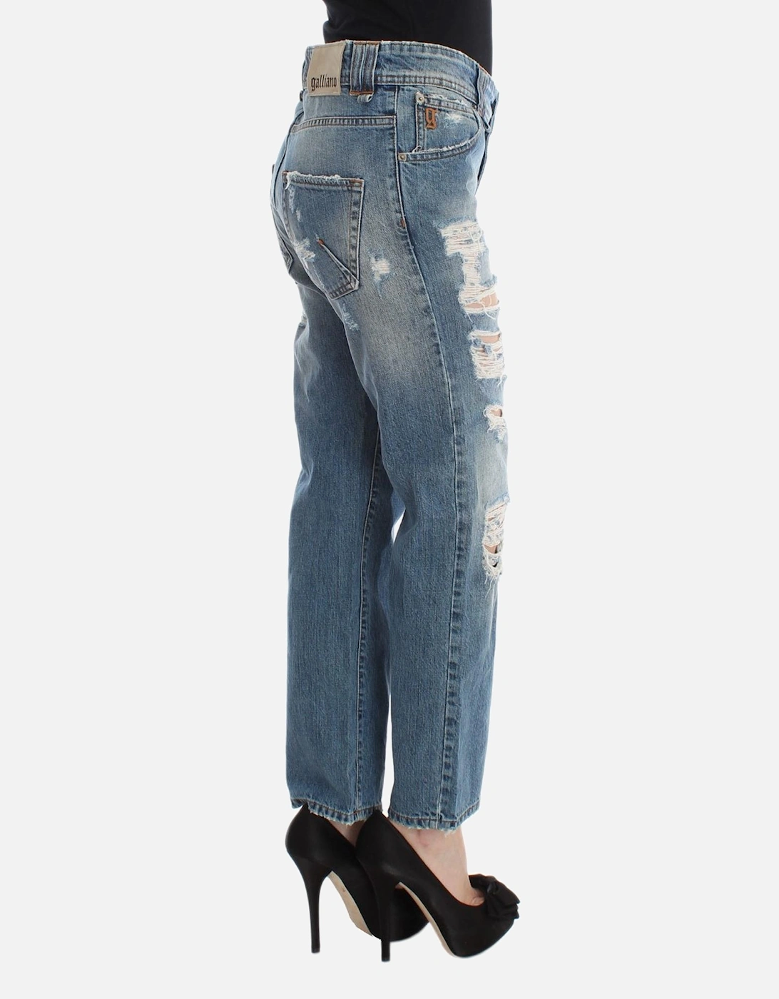 Boyfriend Jeans Ripped Denim Distressed Women - Blue Jeans