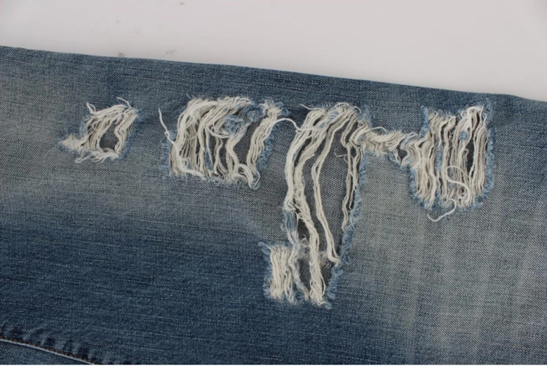 Boyfriend Jeans Ripped Denim Distressed Women - Blue Jeans