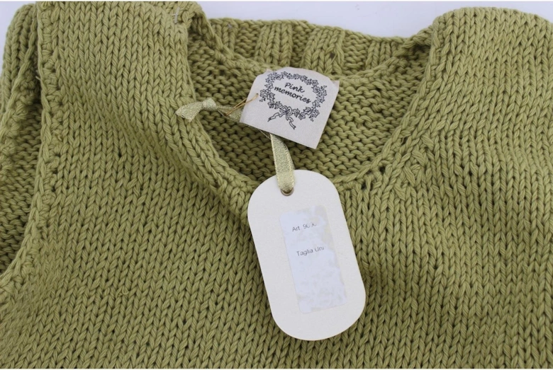 Knitted Cotton Blend Vest Sweater Women - Green