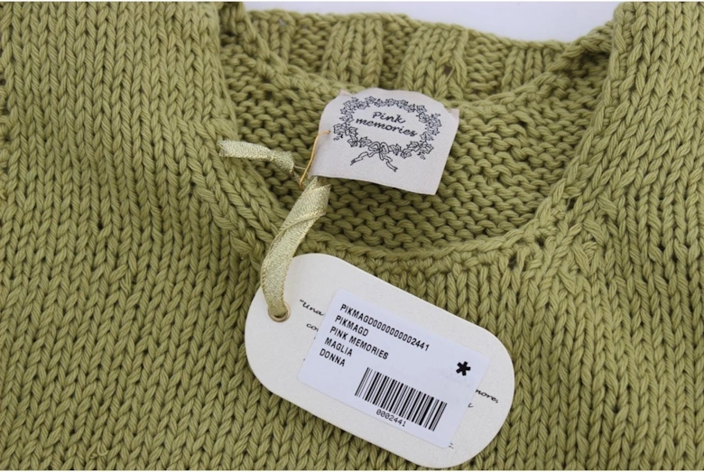 Knitted Cotton Blend Vest Sweater Women - Green