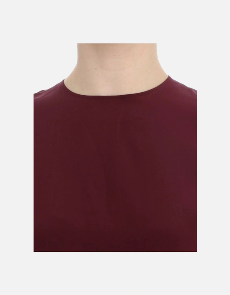 Dolce Gabbana Silk Blouse Burgundy Women - Red T-Shirts