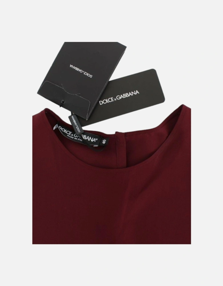 Dolce Gabbana Silk Blouse Burgundy Women - Red T-Shirts