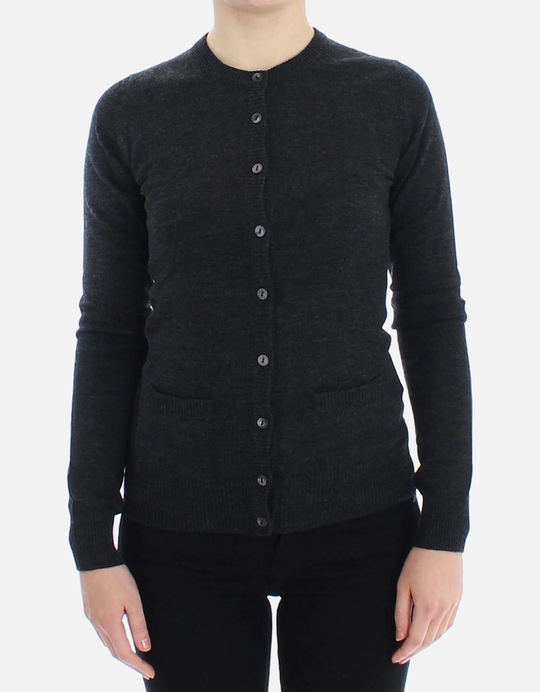 Long Sleeve Crew Neck Cardigan Women - Gray Sweaters, 7 of 6