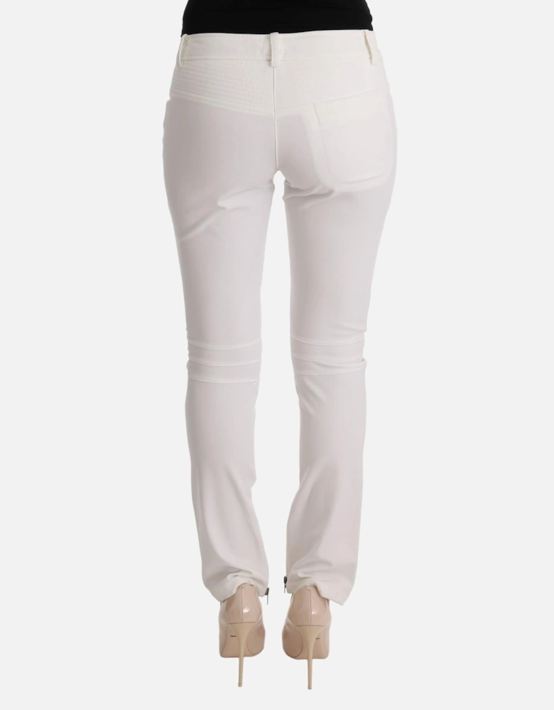 White Panel Trousers Women Jeans