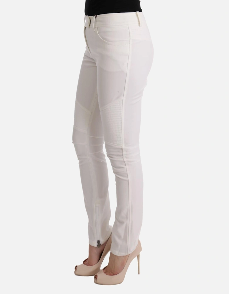 White Panel Trousers Women Jeans