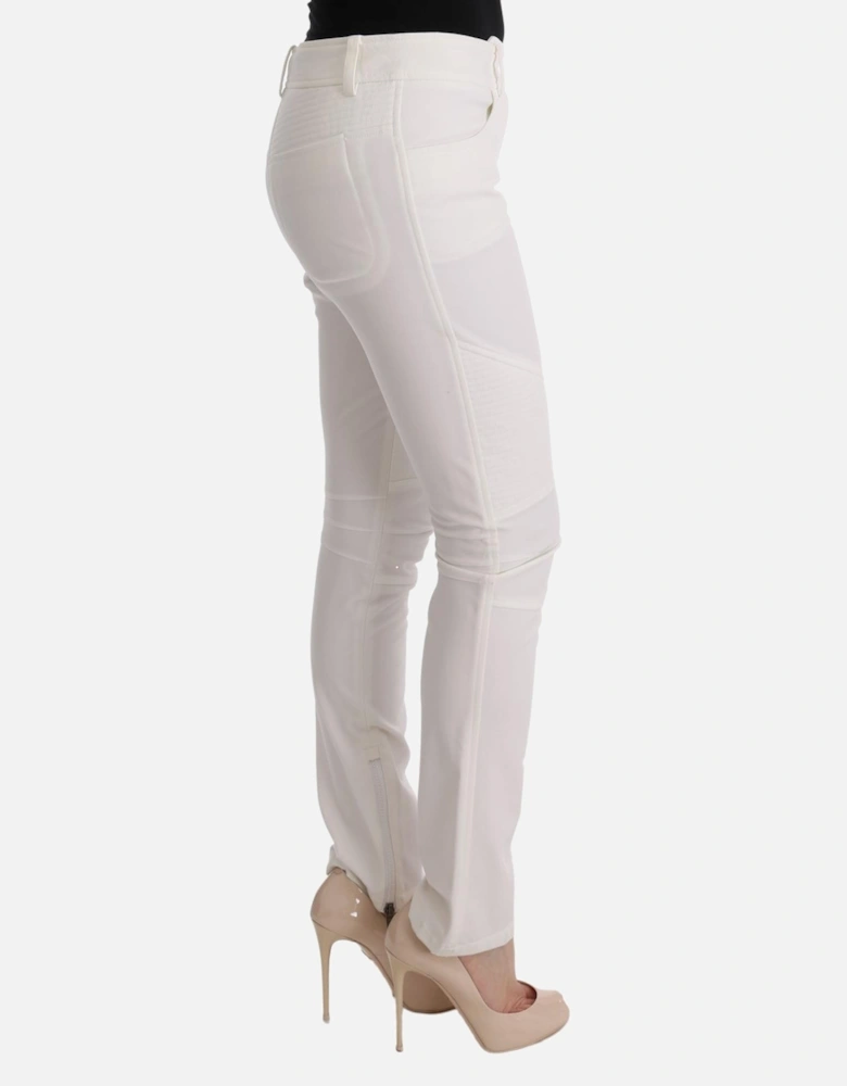 White Panel Trousers Women Jeans