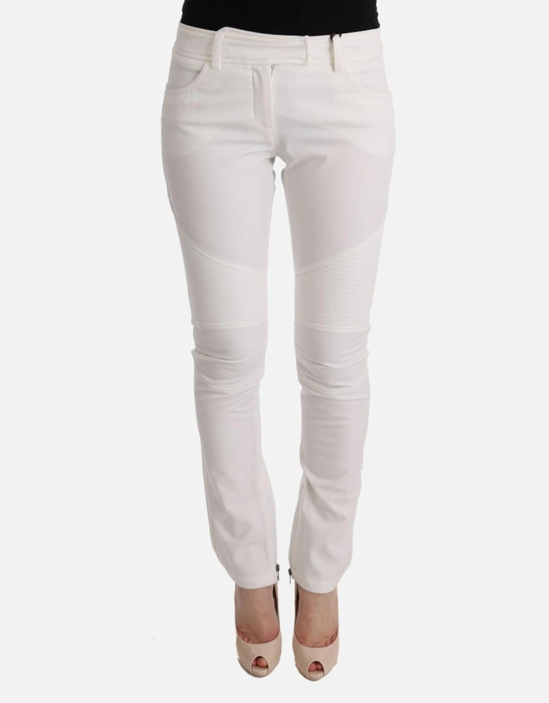 White Panel Trousers Women Jeans
