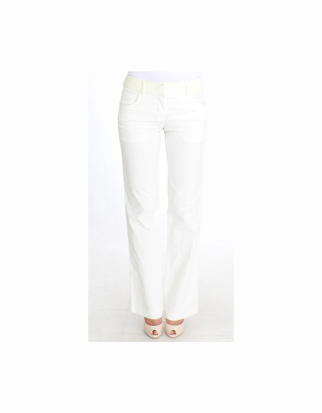 White Pinstripe Trousers Women Jeans, 7 of 6