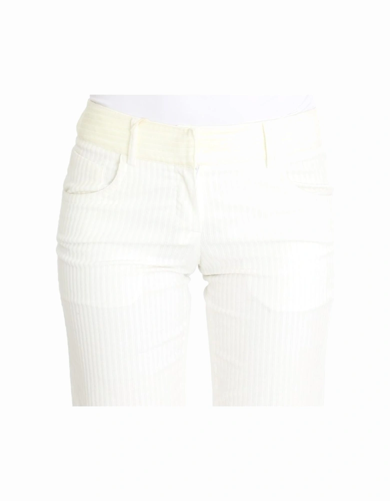 White Pinstripe Trousers Women Jeans