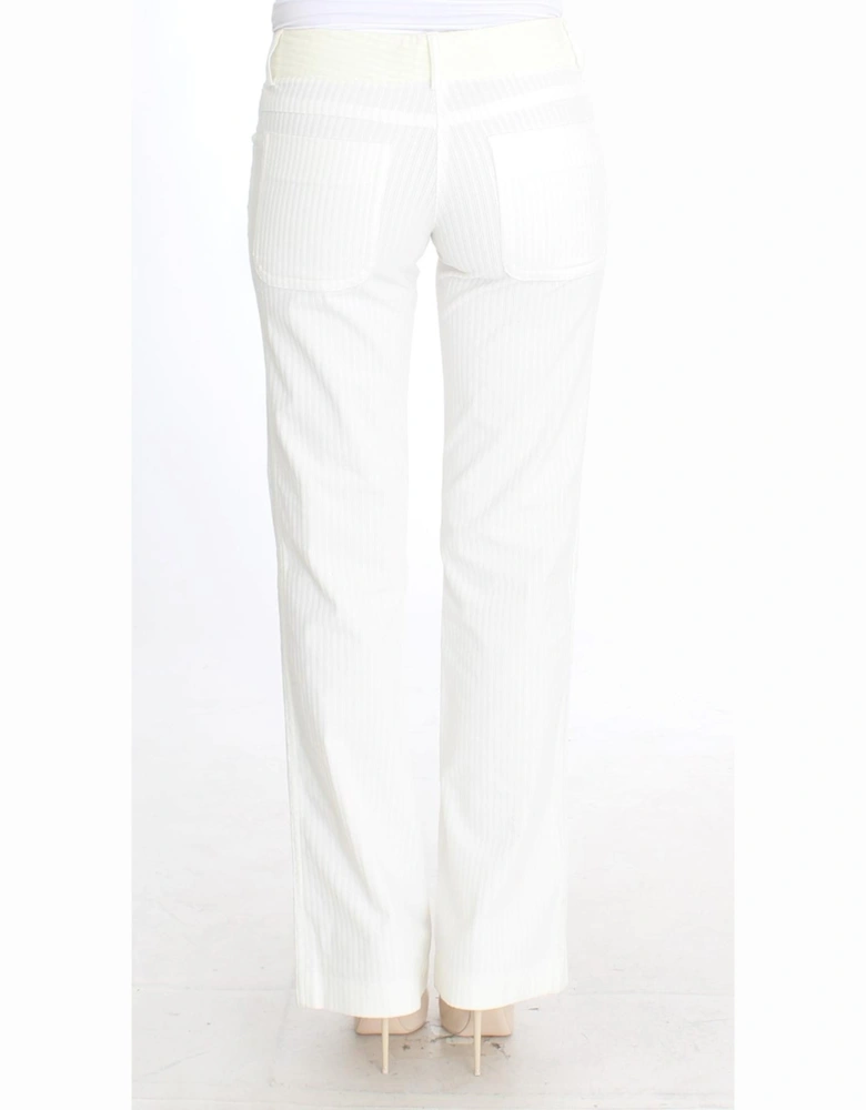 White Pinstripe Trousers Women Jeans